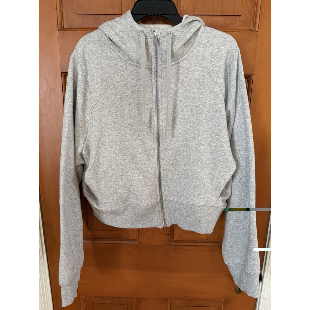 Women's All In Motion Heathered Gray Fleece Active Comfort Full Zip Hoodie XL